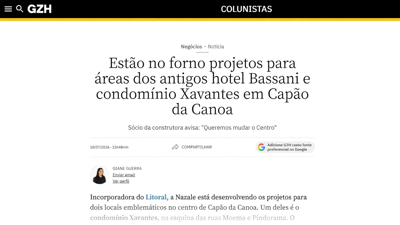 Notícia com o Litoral Norte em destaque
